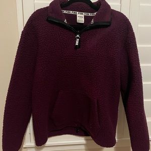 PINK fleece quarter zip